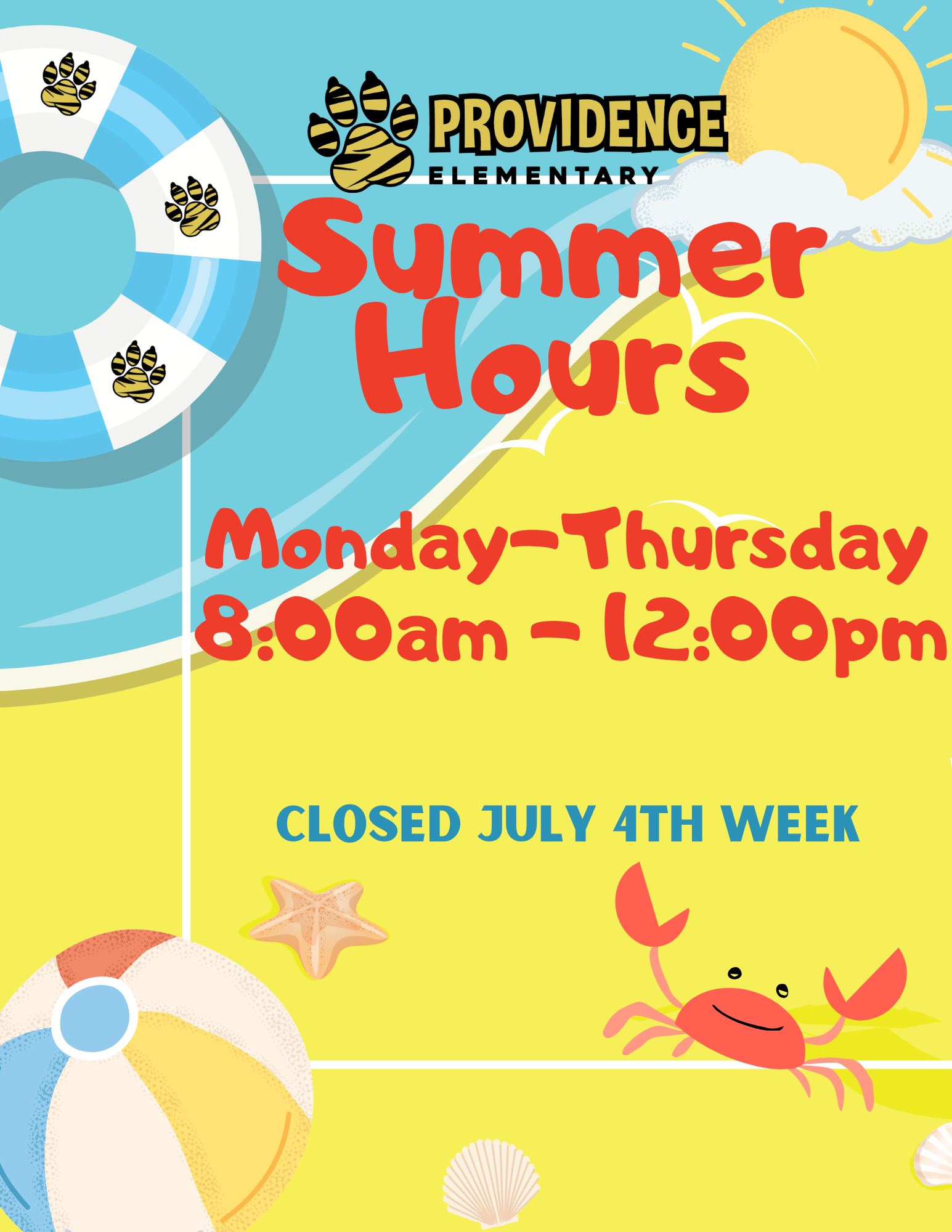 Summer Hours Flyer