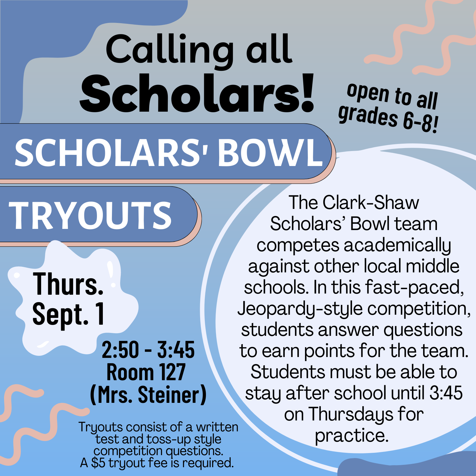 Scholars Bowl tryouts