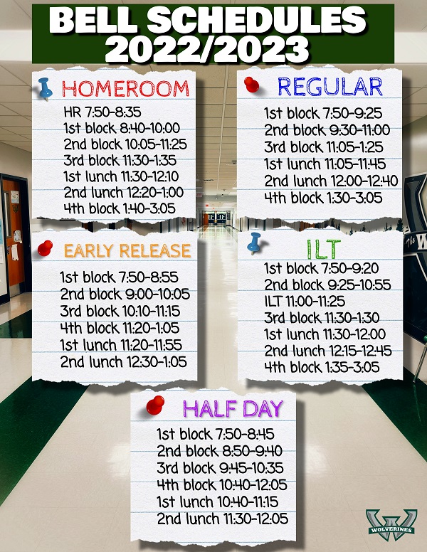 Woodland High School Bell Schedules