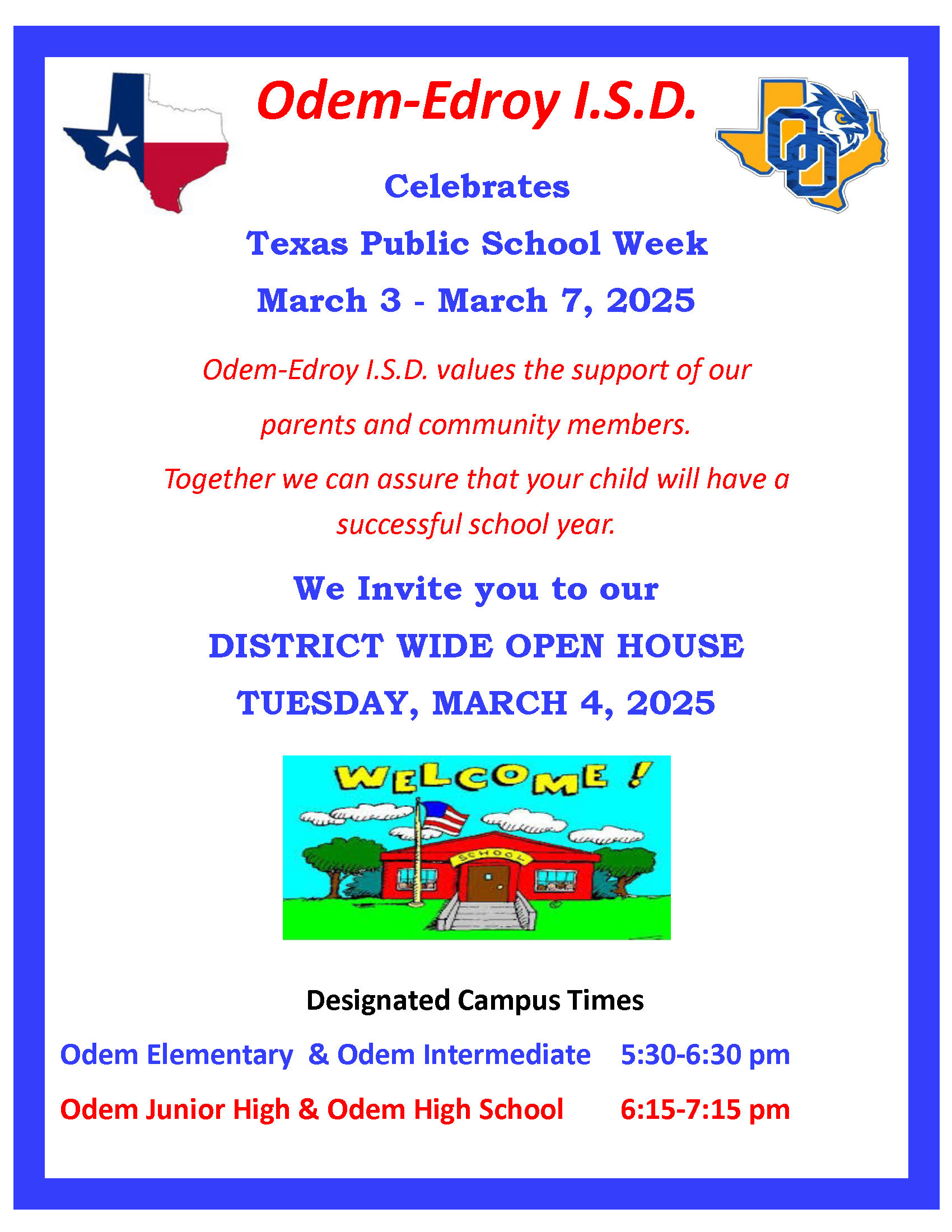 Texas Public School Week Flyer