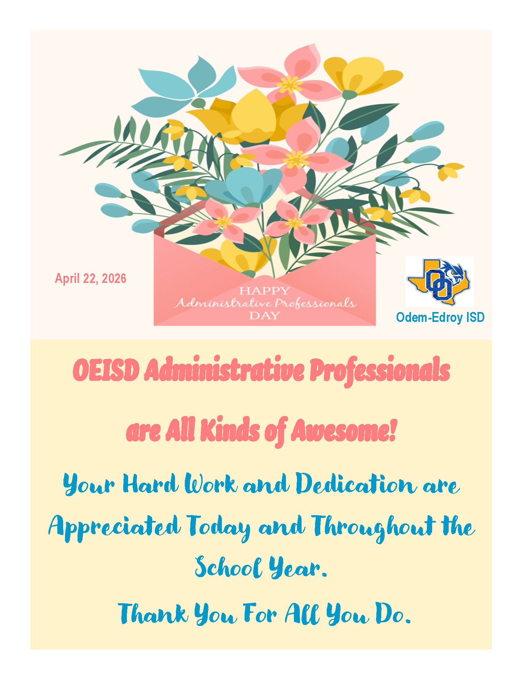 Administrative Assistant Day-April 22, 2026