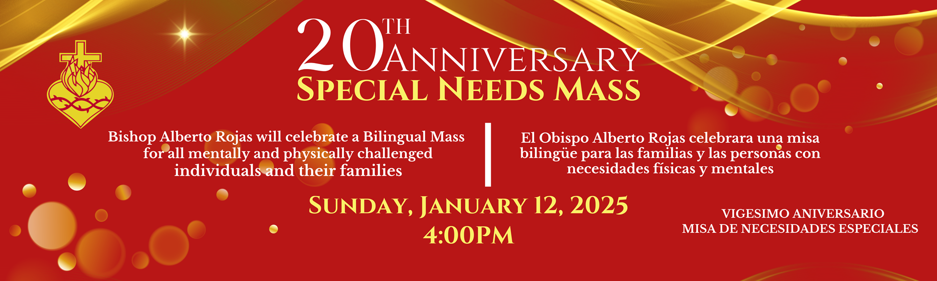 20th Ann Special Needs Mass Sun Jan 12 4pm