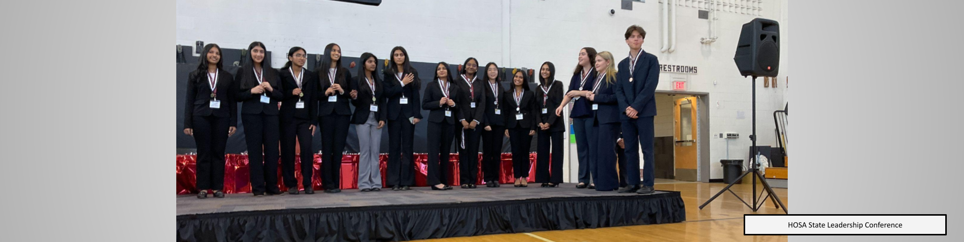 Students being recognized at the HOSA State Leadership meeting