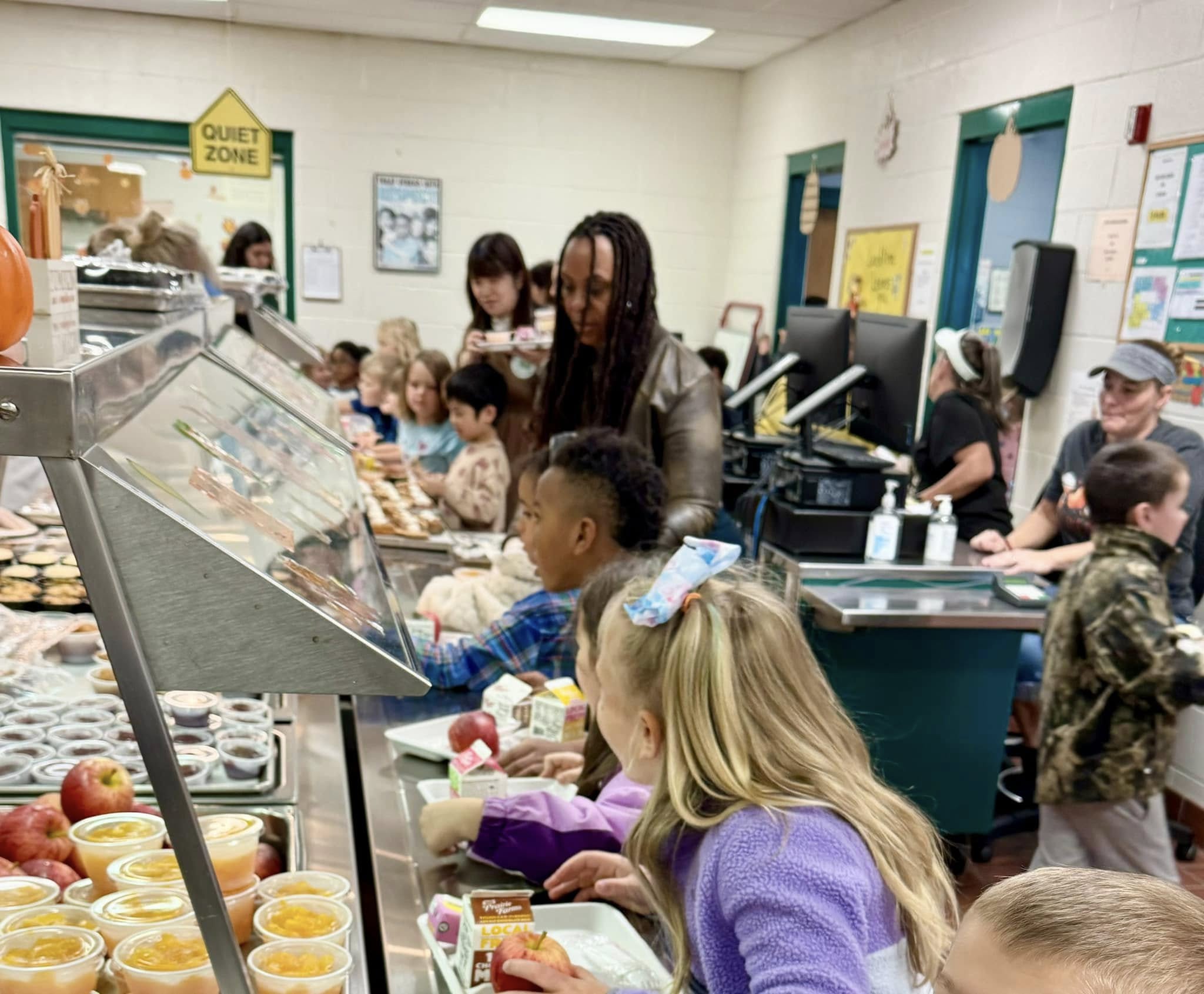 Mrs. Gray serves lunch 