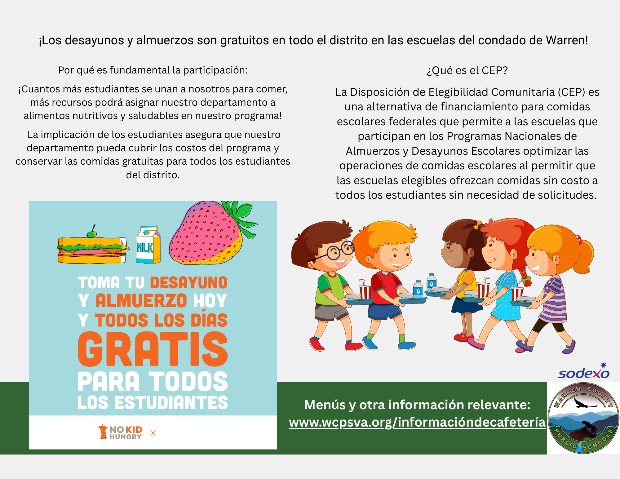 Información de cafetería