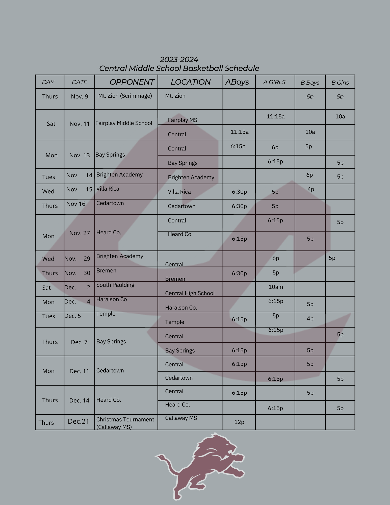cms basketball schedule