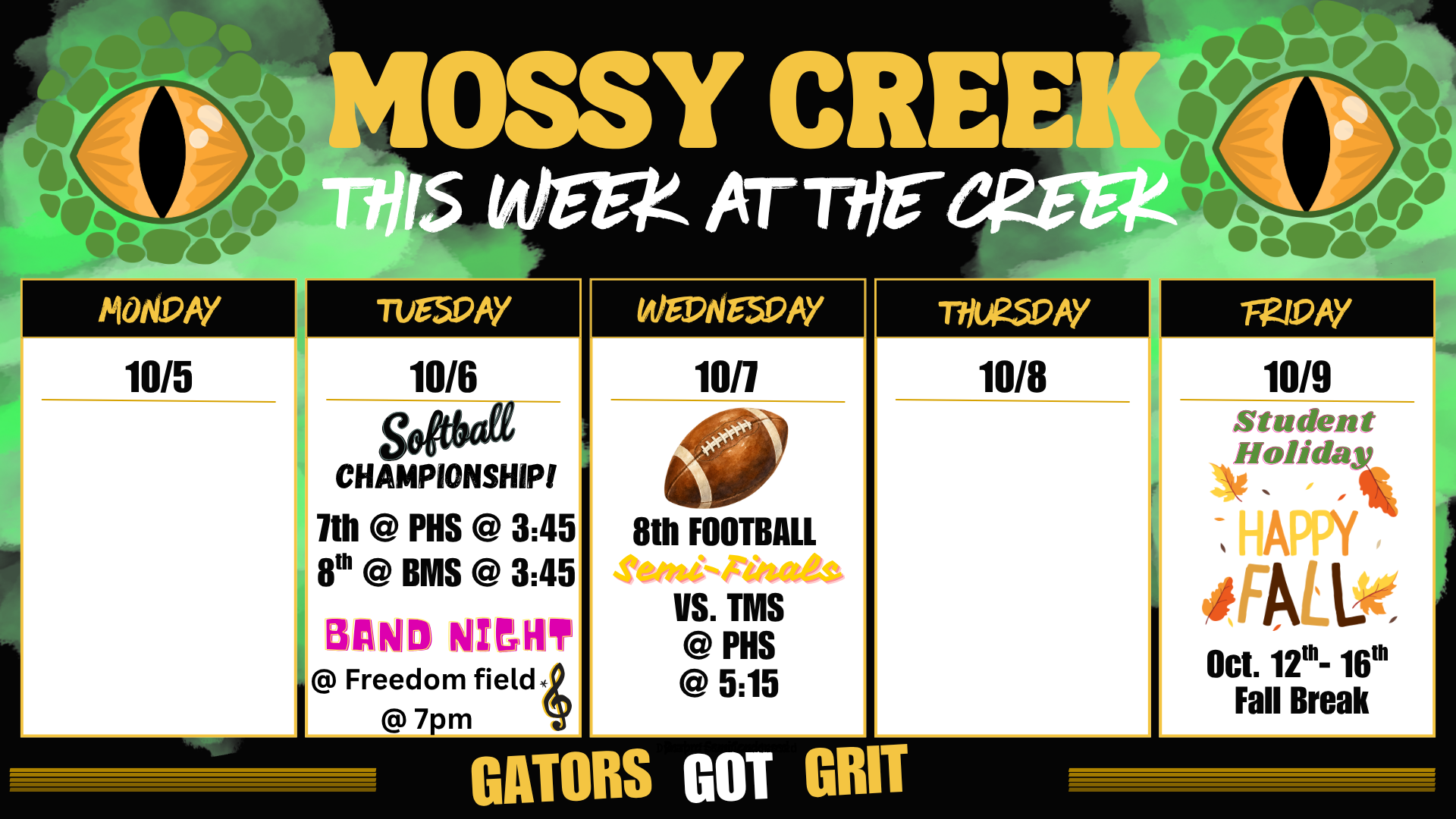 This week at the Creek