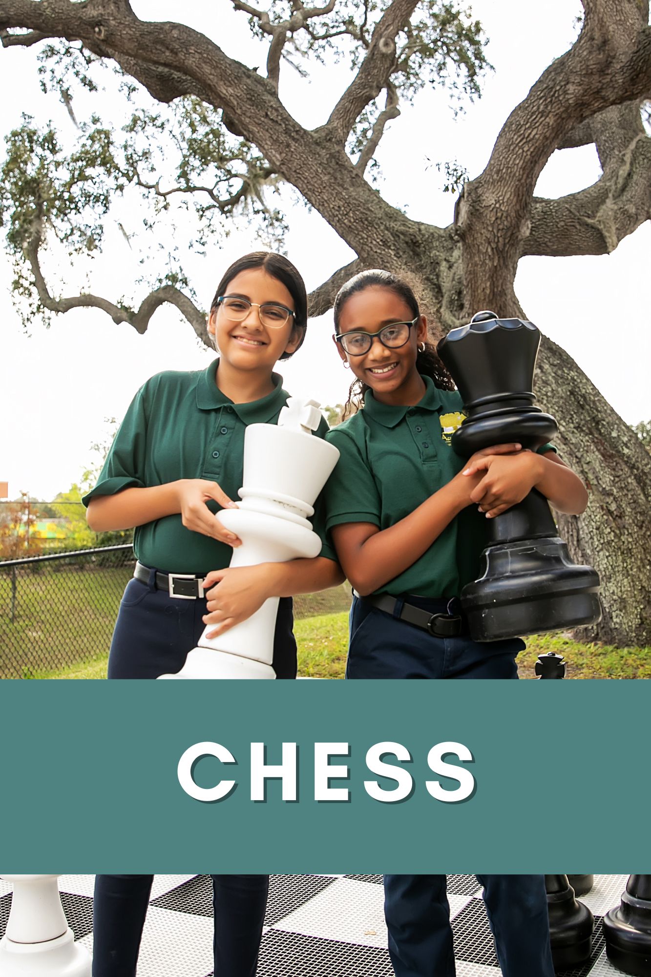 GIRLS WITH CHESS BOARD