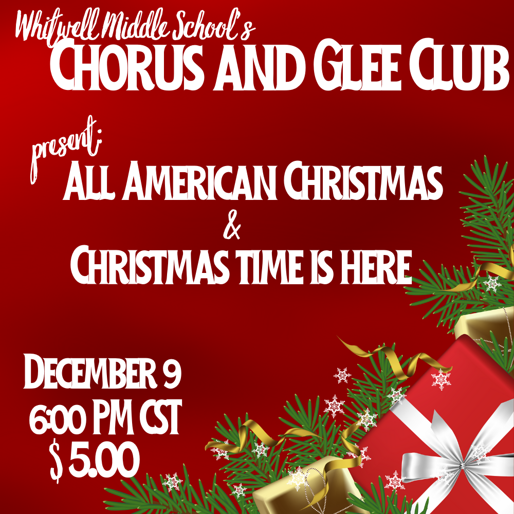 Choral Christmas Program December 9 at 6:00 PM CST, $5