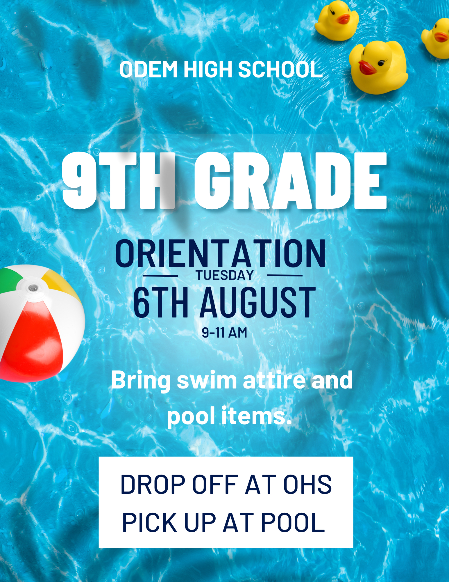 9th Grade Orientation flyer