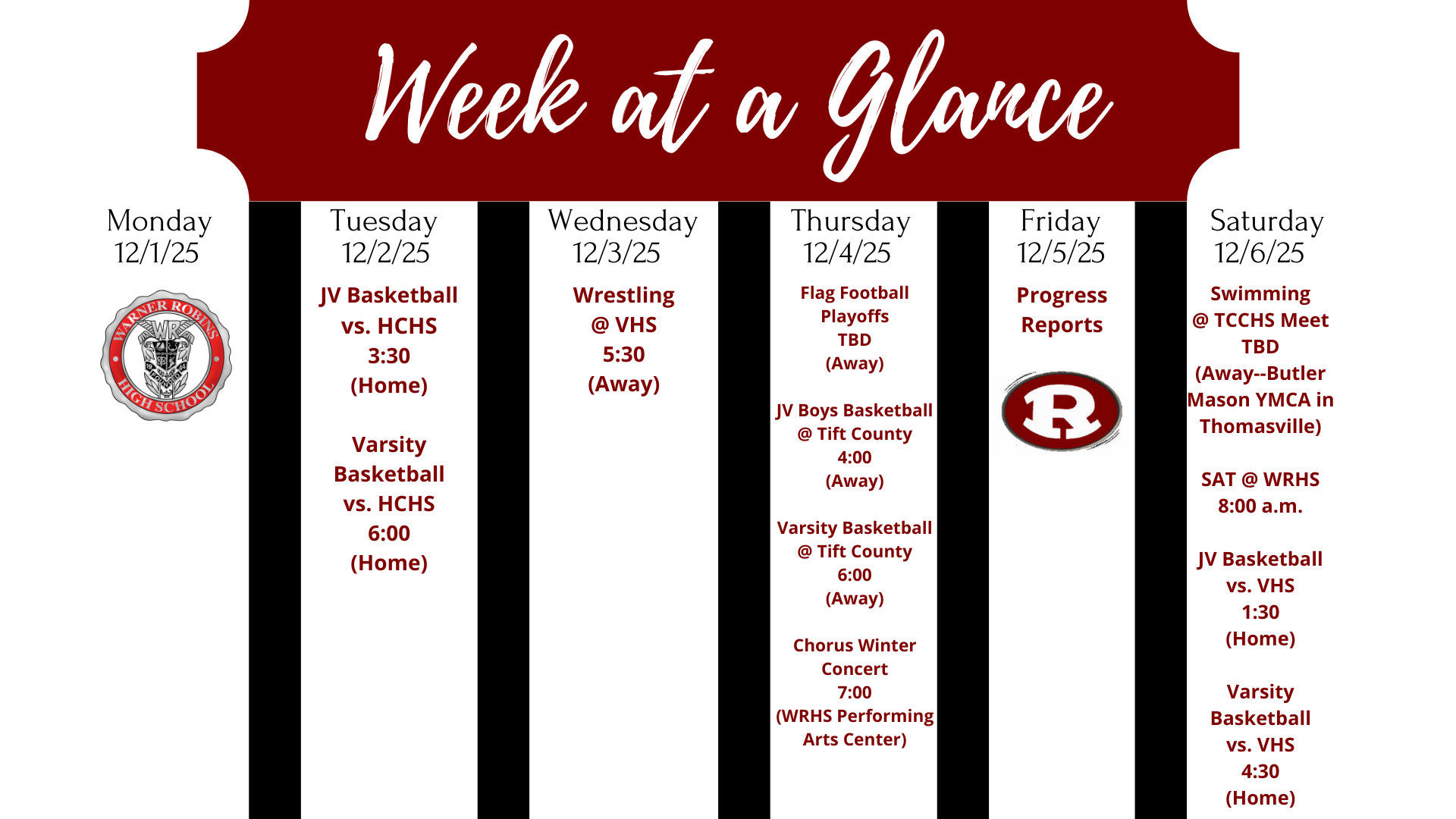 Week at a Glance Dec. 1-Dec. 6
