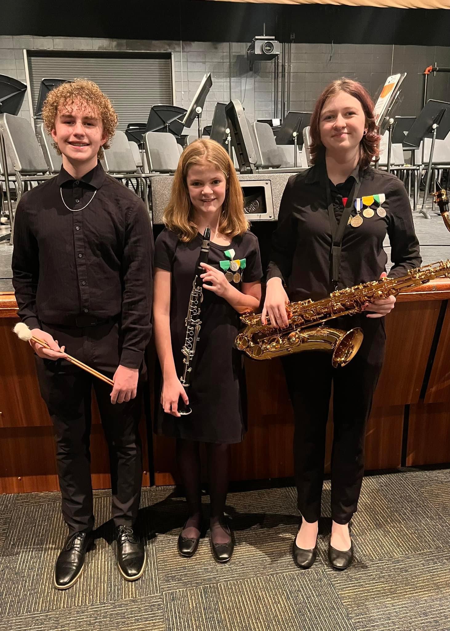 Michael, Madalyn, Annabelle at District Honor Band