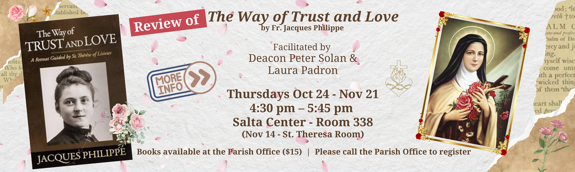 Book Review St Therese of Lisieux | Thursdays beginning Oct 24 4:30pm Salta 333