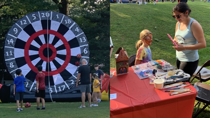 Students playing carnival games