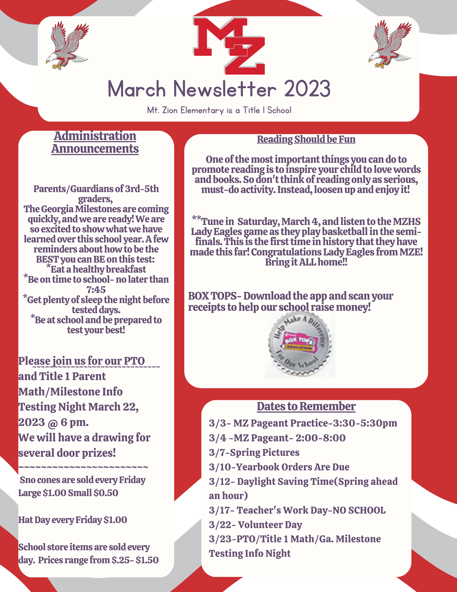 MZE March Newsletter English