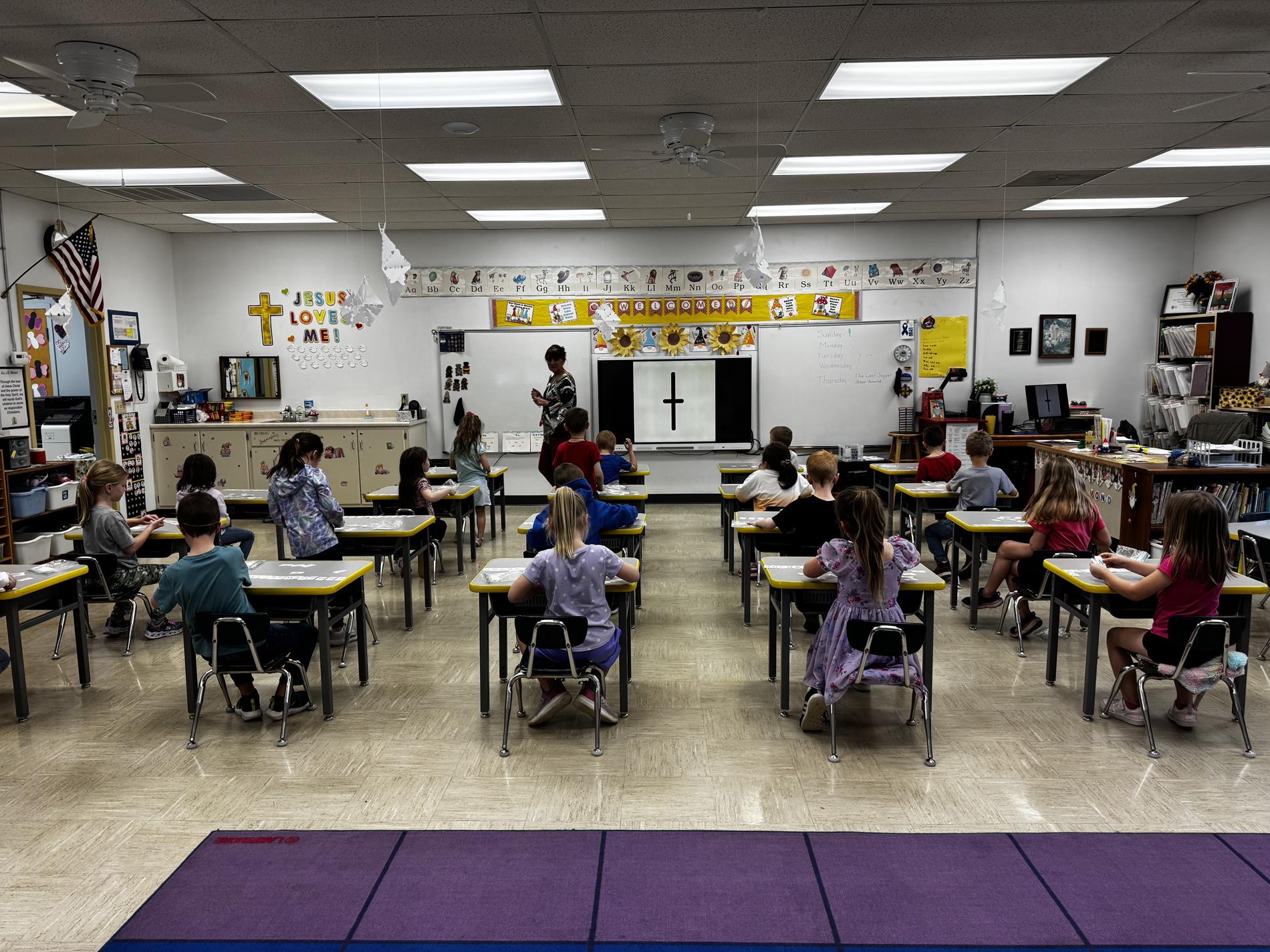 Photo of small class size.
