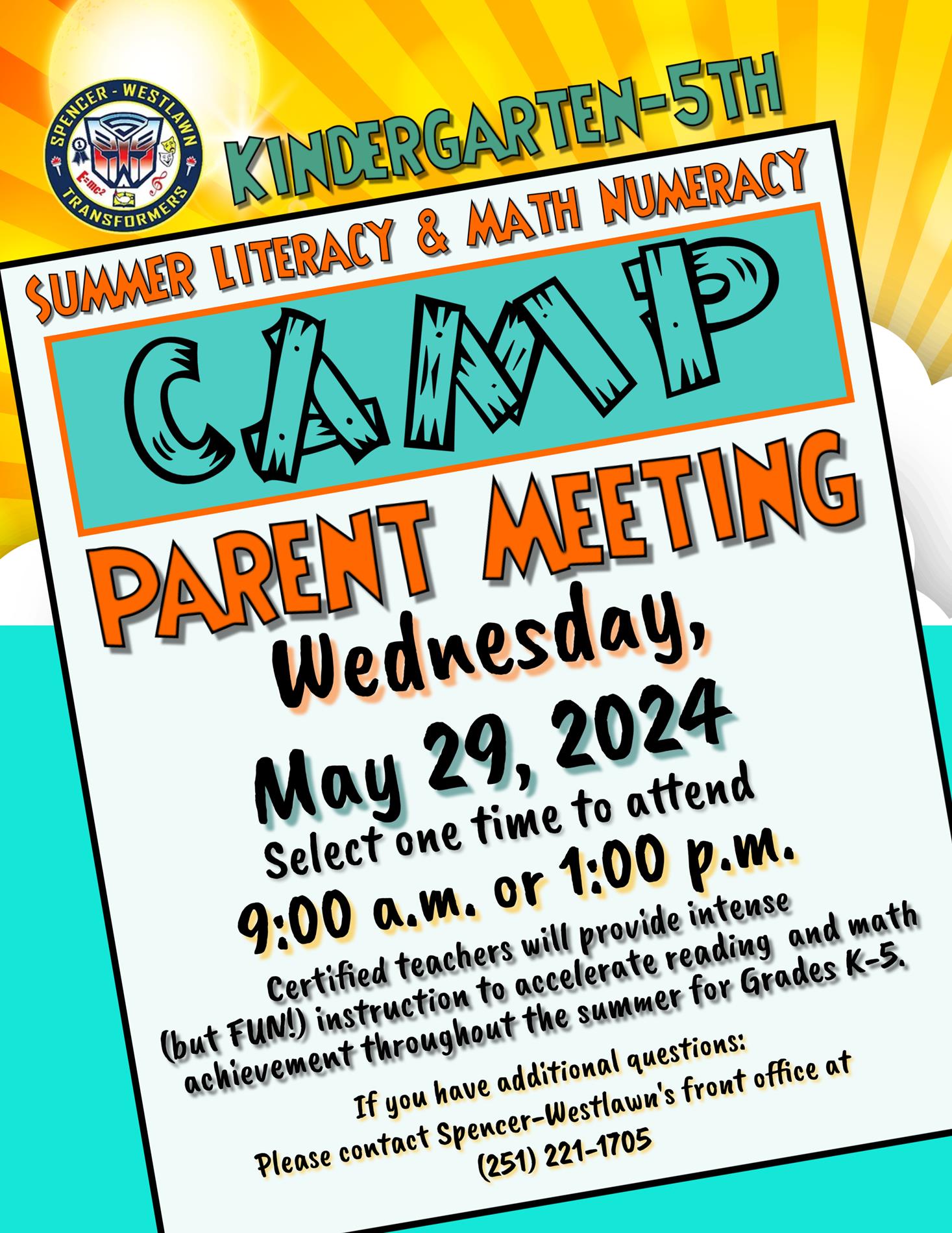 Summer Camp Parent Meeting