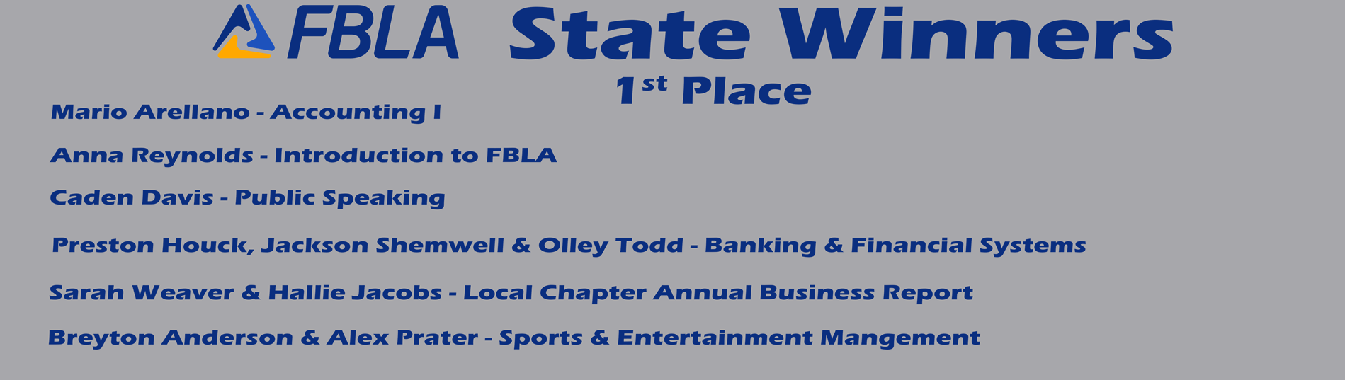 FBLA State 1st Place Winners