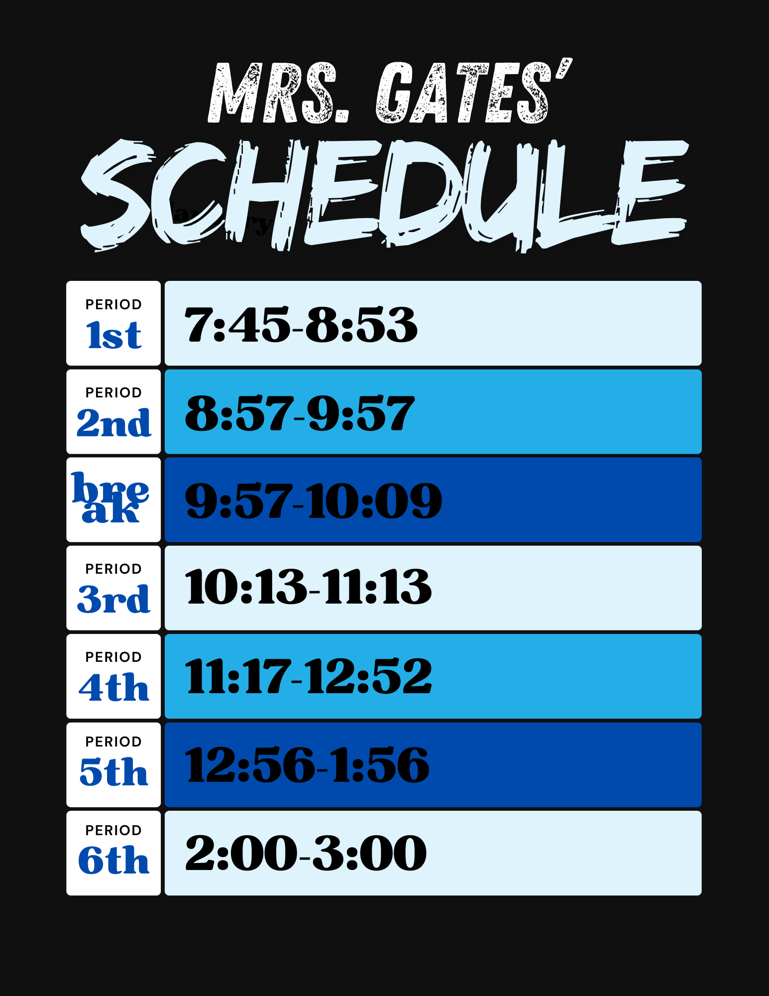 schedule schedule