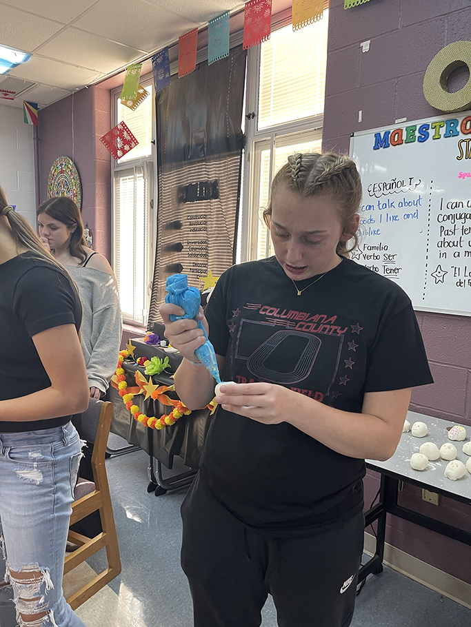 Students working on their altar