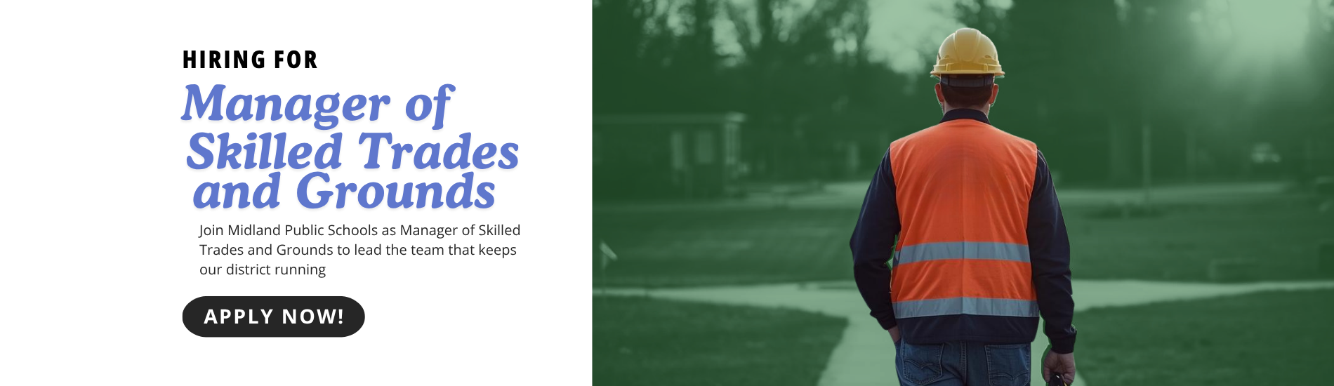 Midland Public Schools is looking for a Manager of Skilled Trades and Grounds to lead the team that keeps our district running