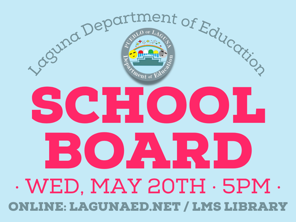 Regular School Board Meeting - Wednesday, May 20, at 5:00 pm