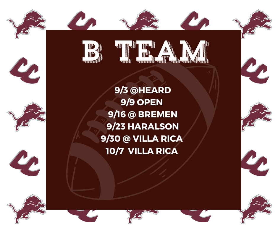 b team. football schedule