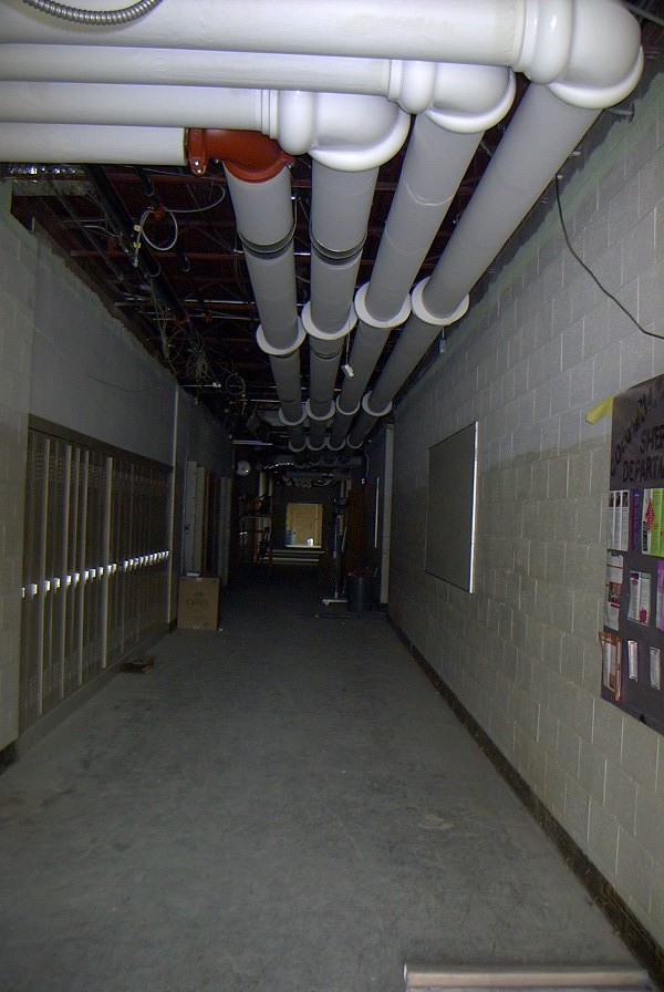 senior hall with insulated pipes