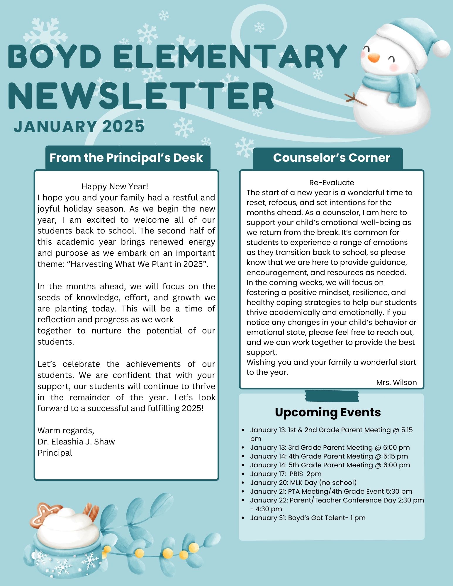 January Newsletter page 1