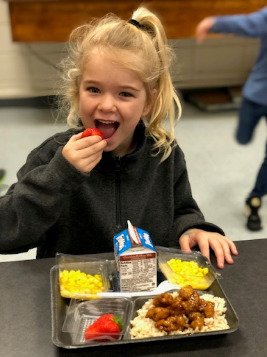Child in lunchroom