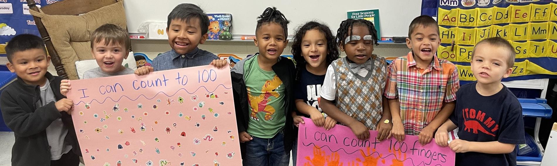 Elementary Students on the 100th Day of School