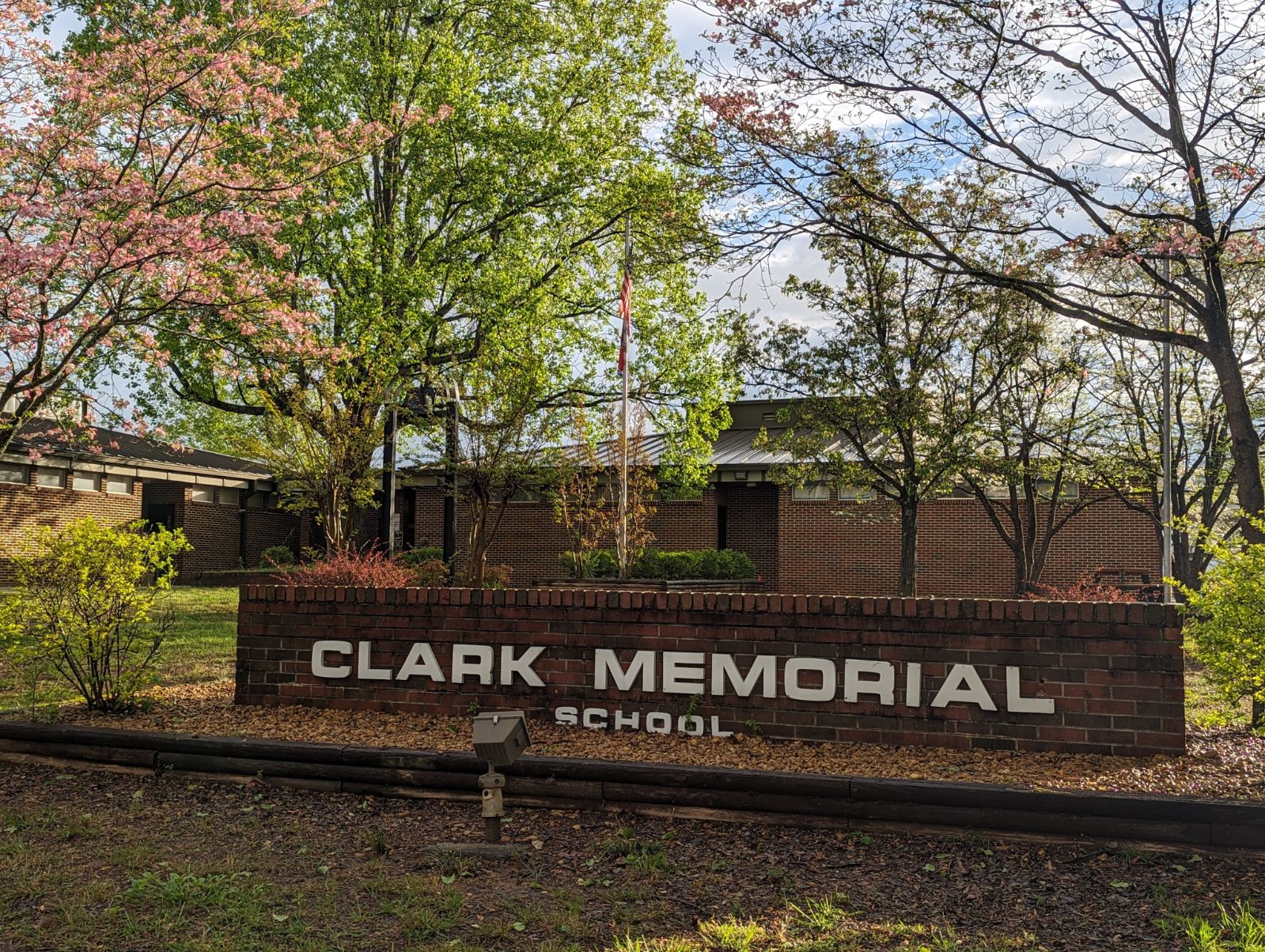 Clark Memorial in the Spring