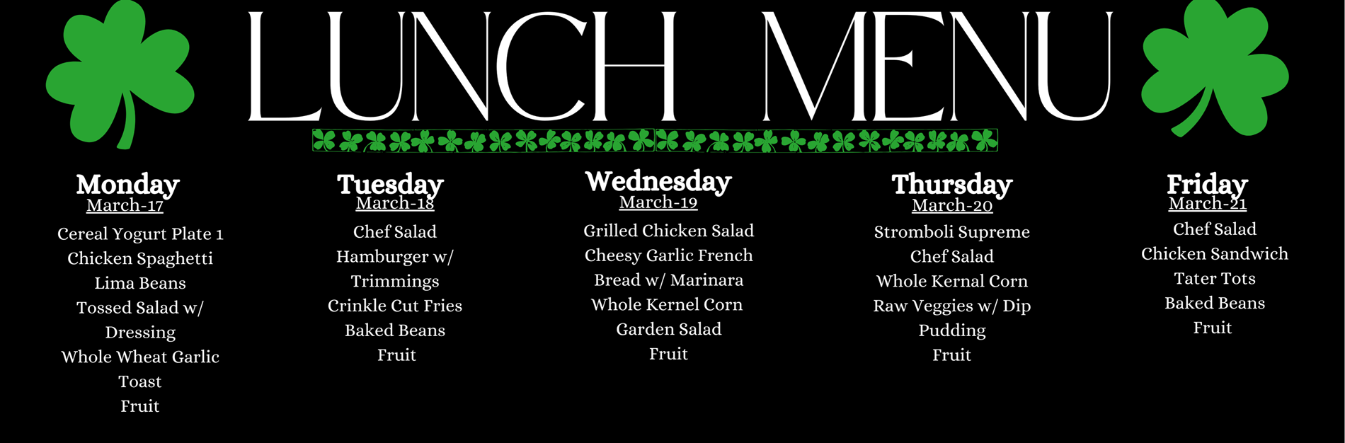 Lunch Menu