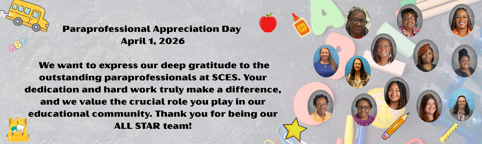 Paraprofessional Appreciation day April 1,2026 at Sumter County Elementary School
