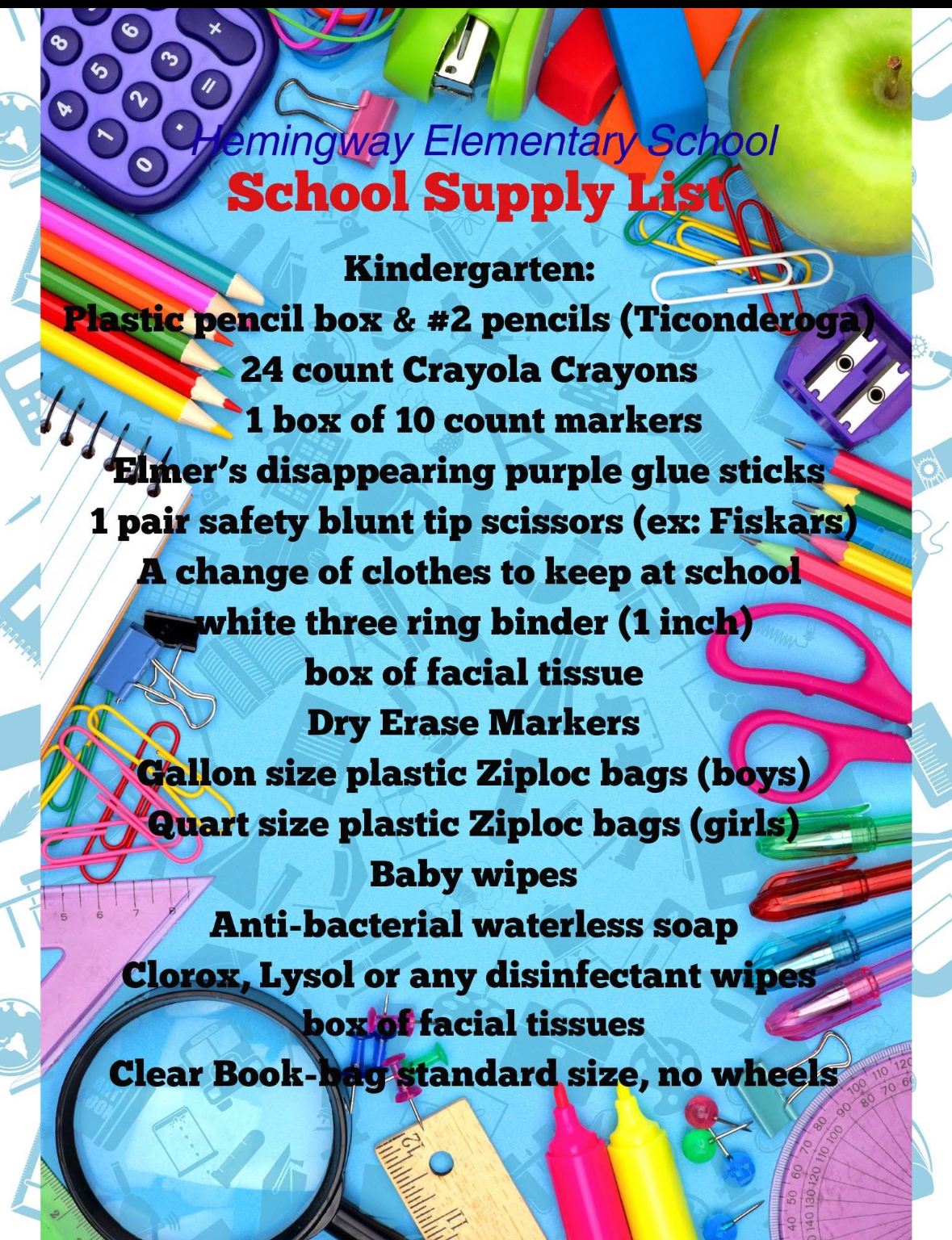 School Supply List