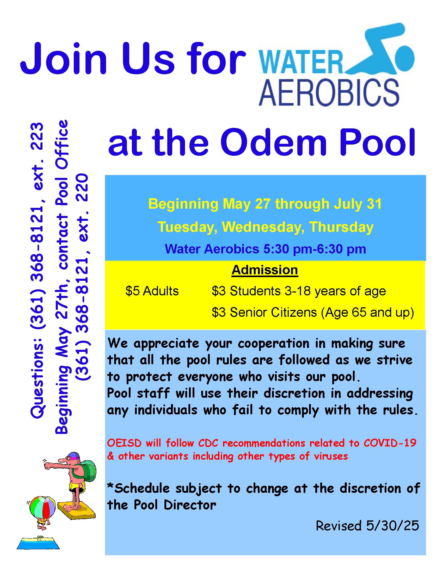 Pool Aerobics 2025 Flyer