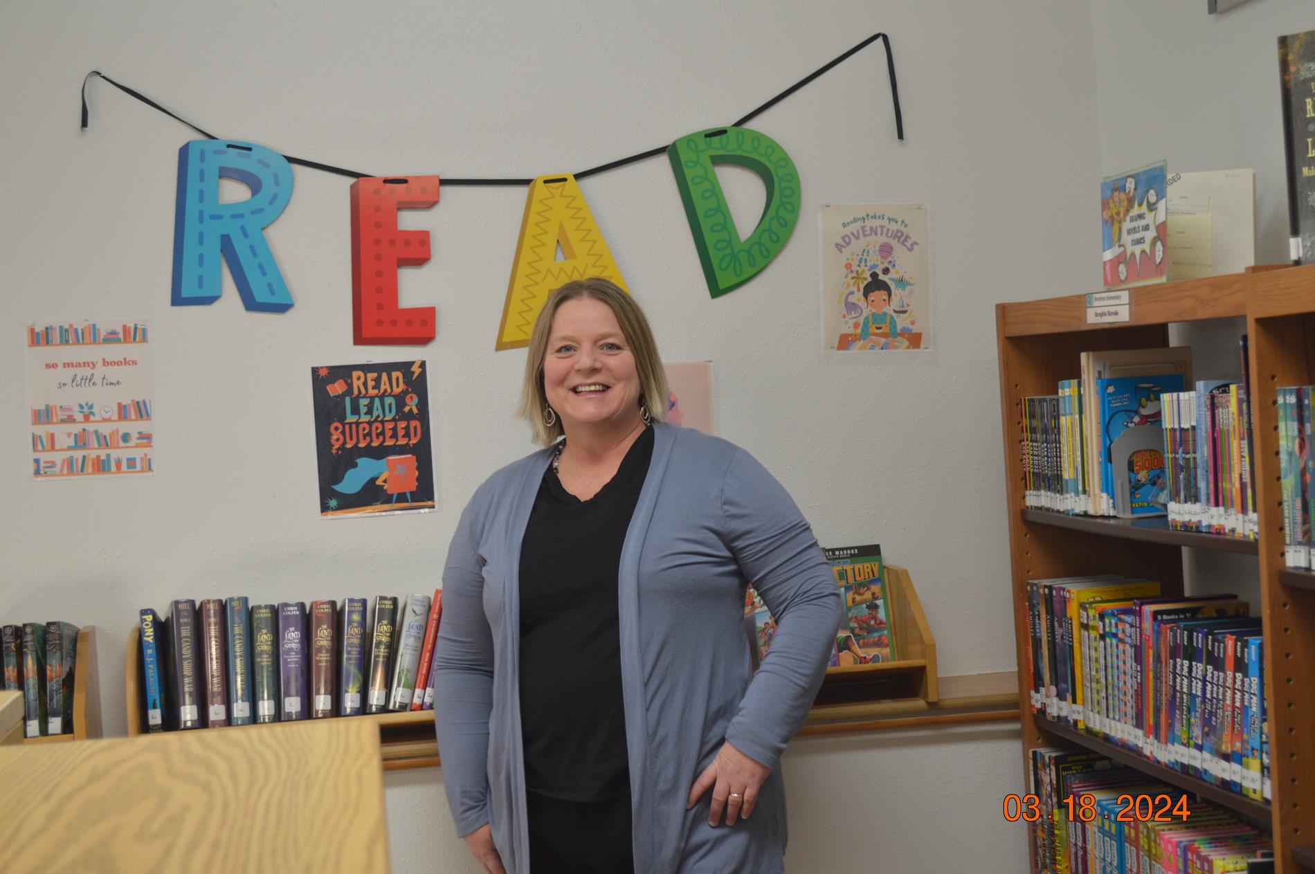 Brockton School Librarian Ms. Leona