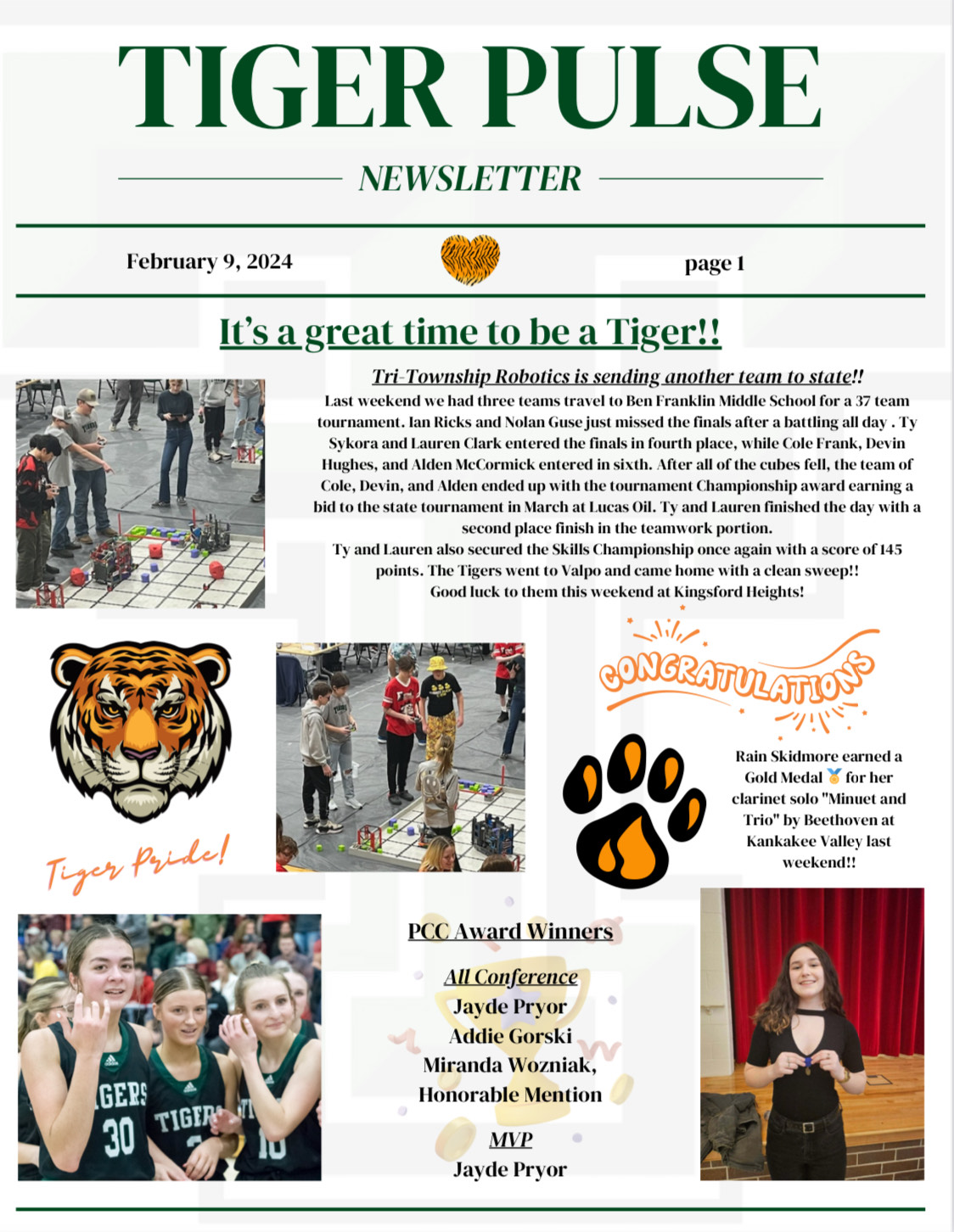 Tiger Pulse Front Page 2/9/24