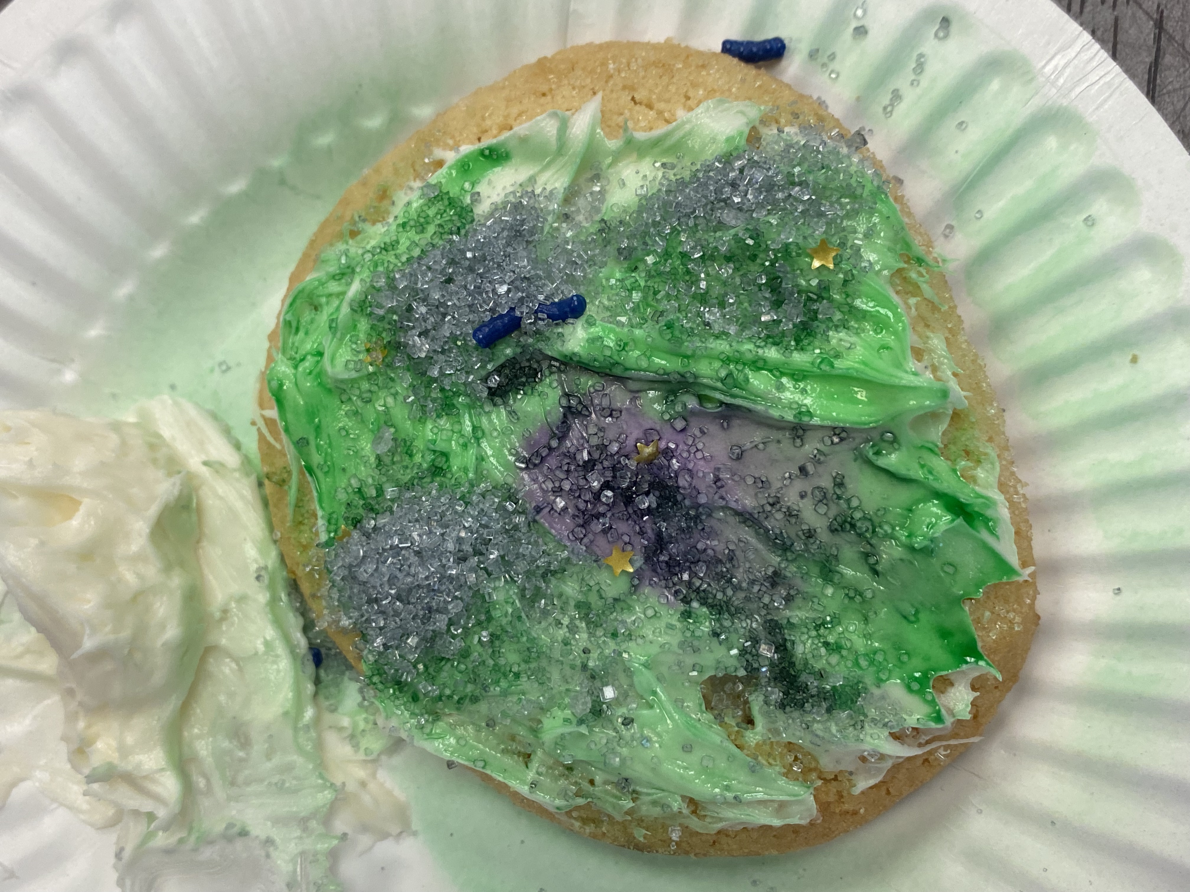 5th grade student spiral galaxy cookie. 