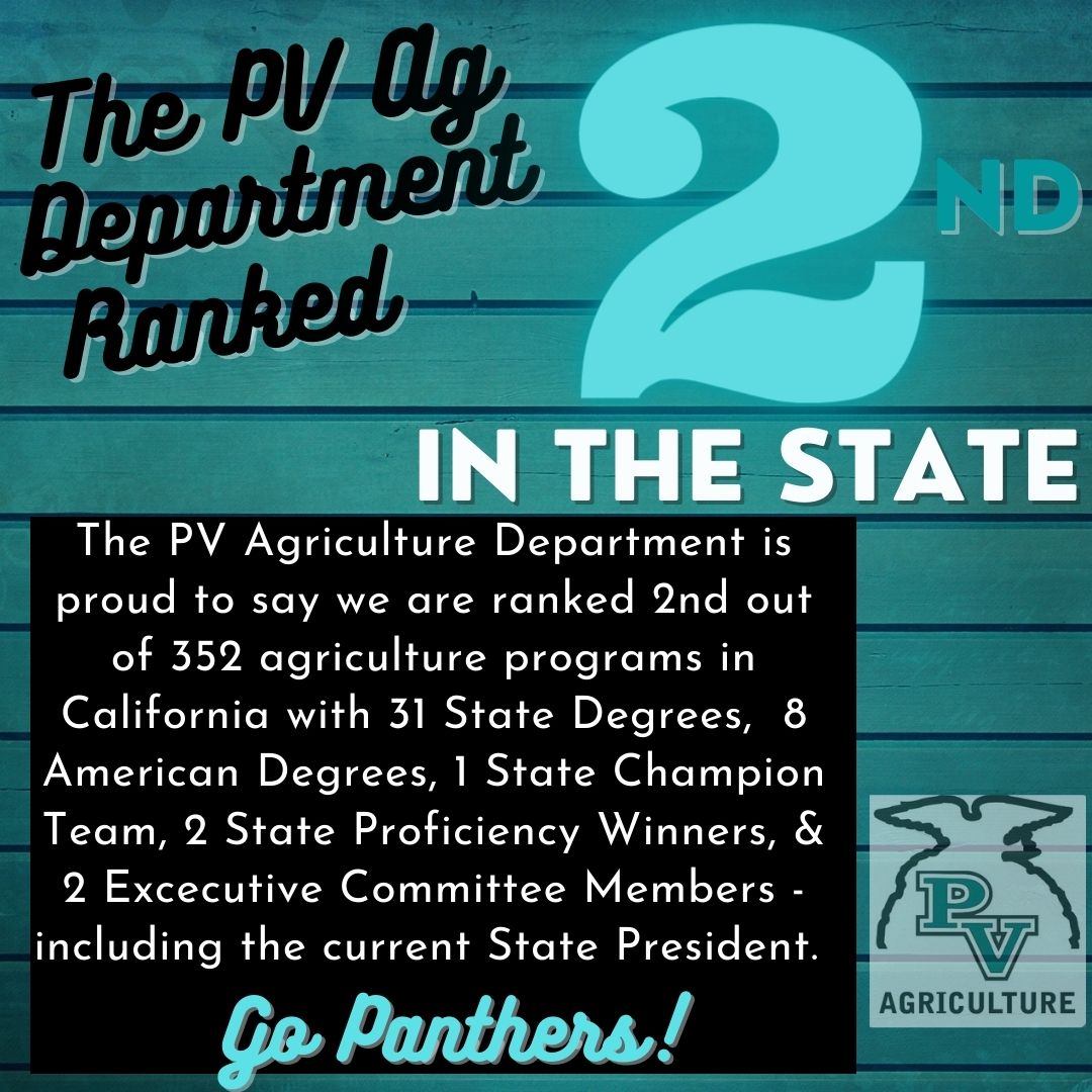 PVHS FFA Ranked 2nd in the State