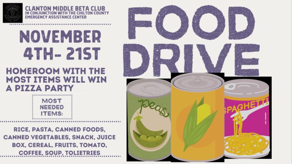 Food Drive Nov. 4-21