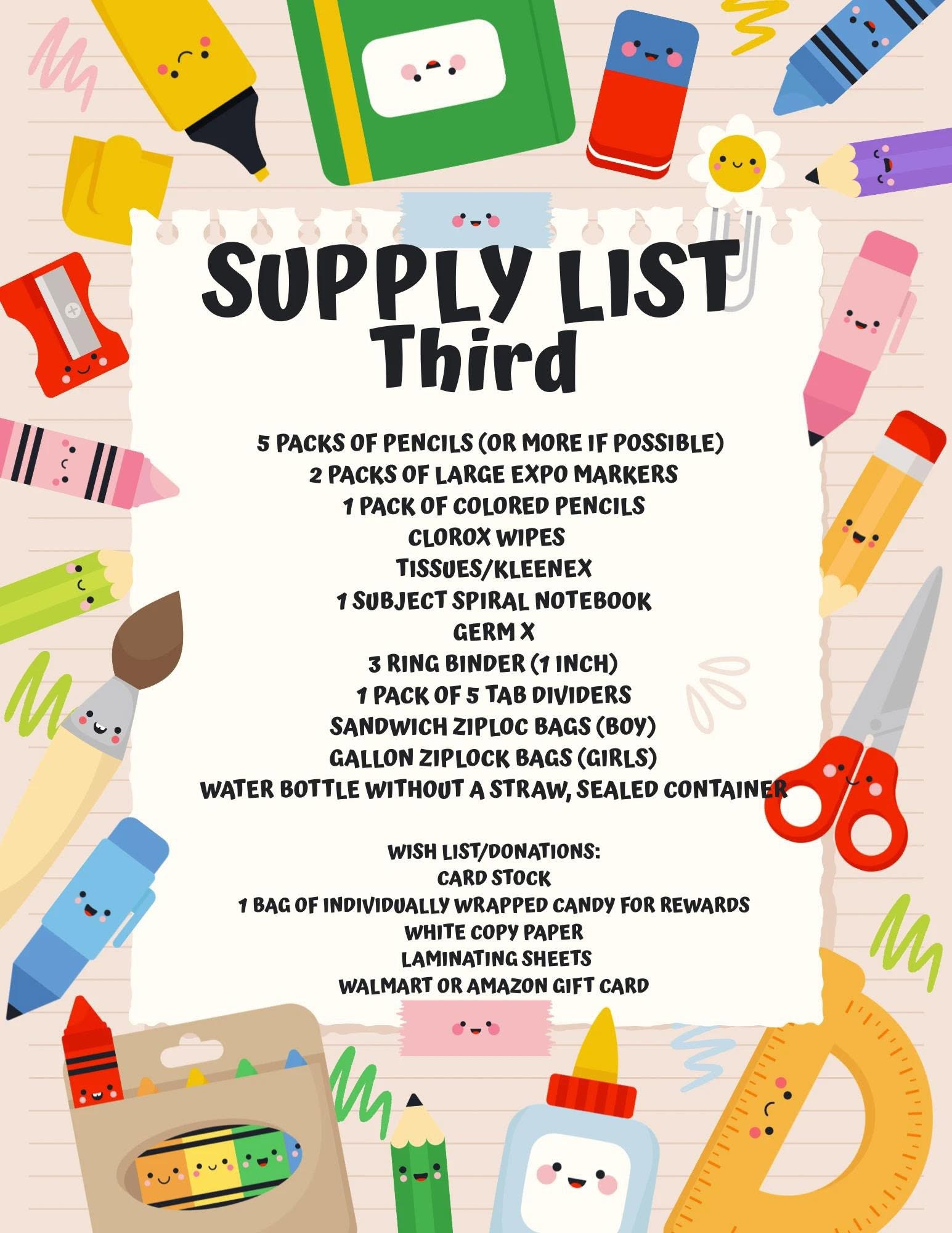 supply list