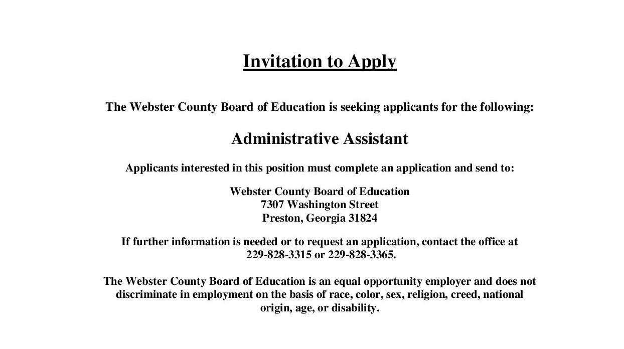 Invitation to Apply Invitation to Apply