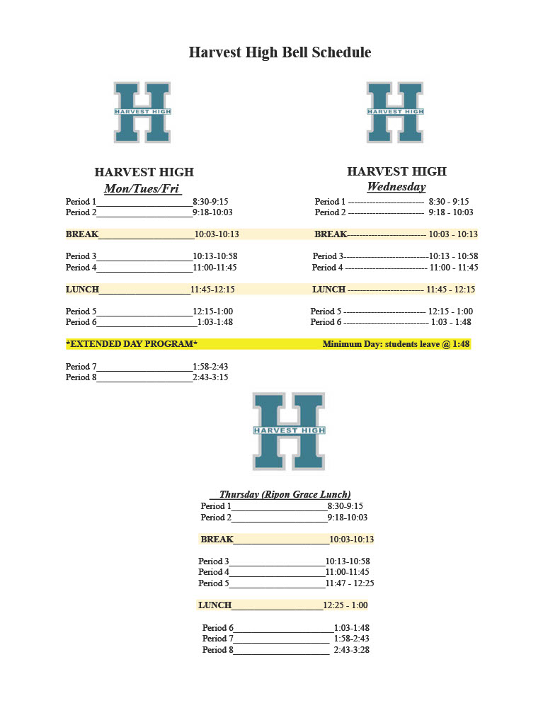 2025-2026 Bell Schedule 