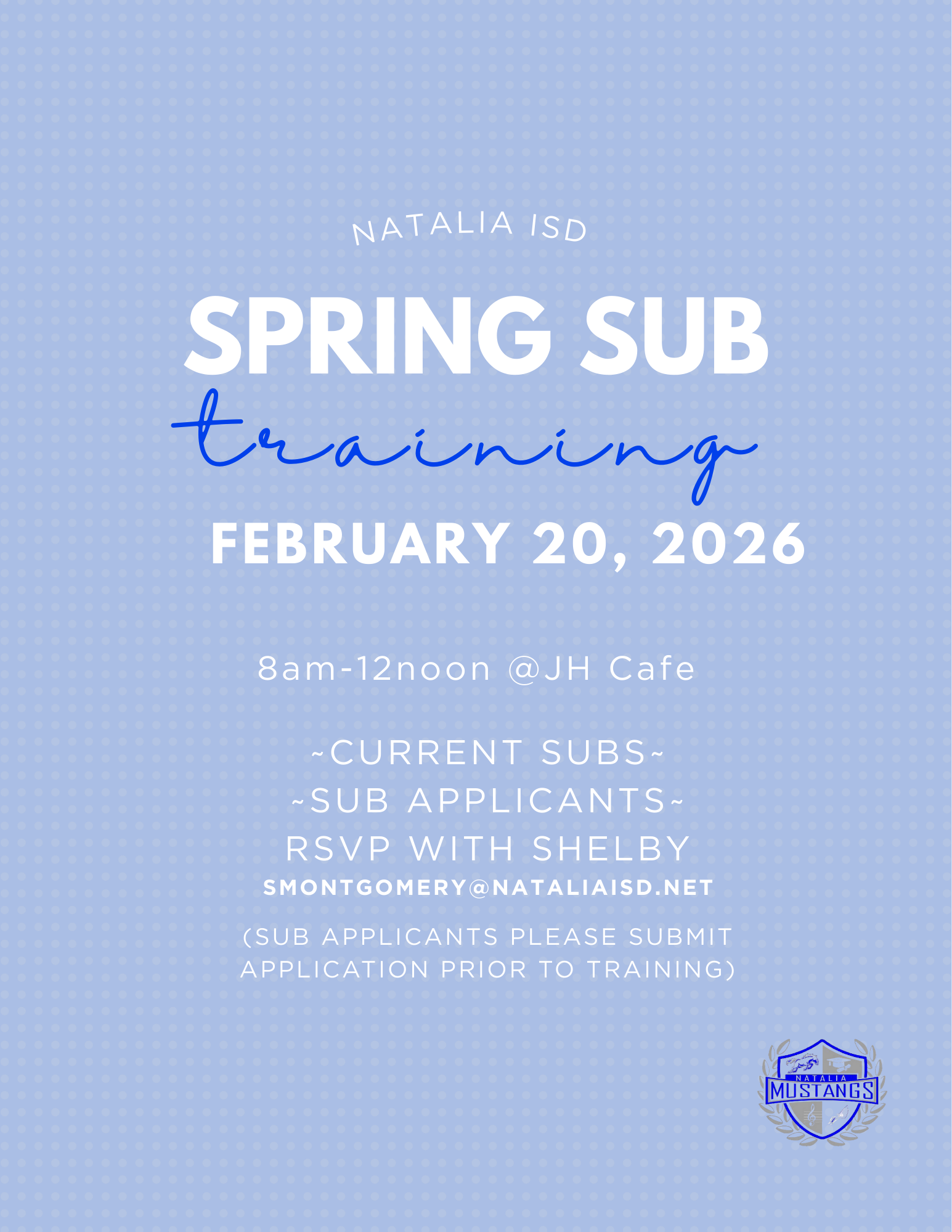 Flyer for sub training