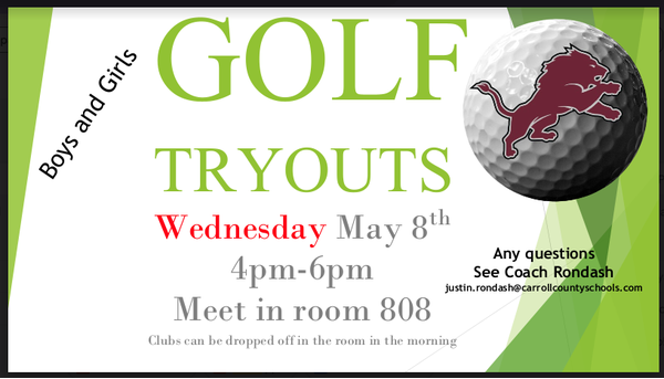 golf tryout information