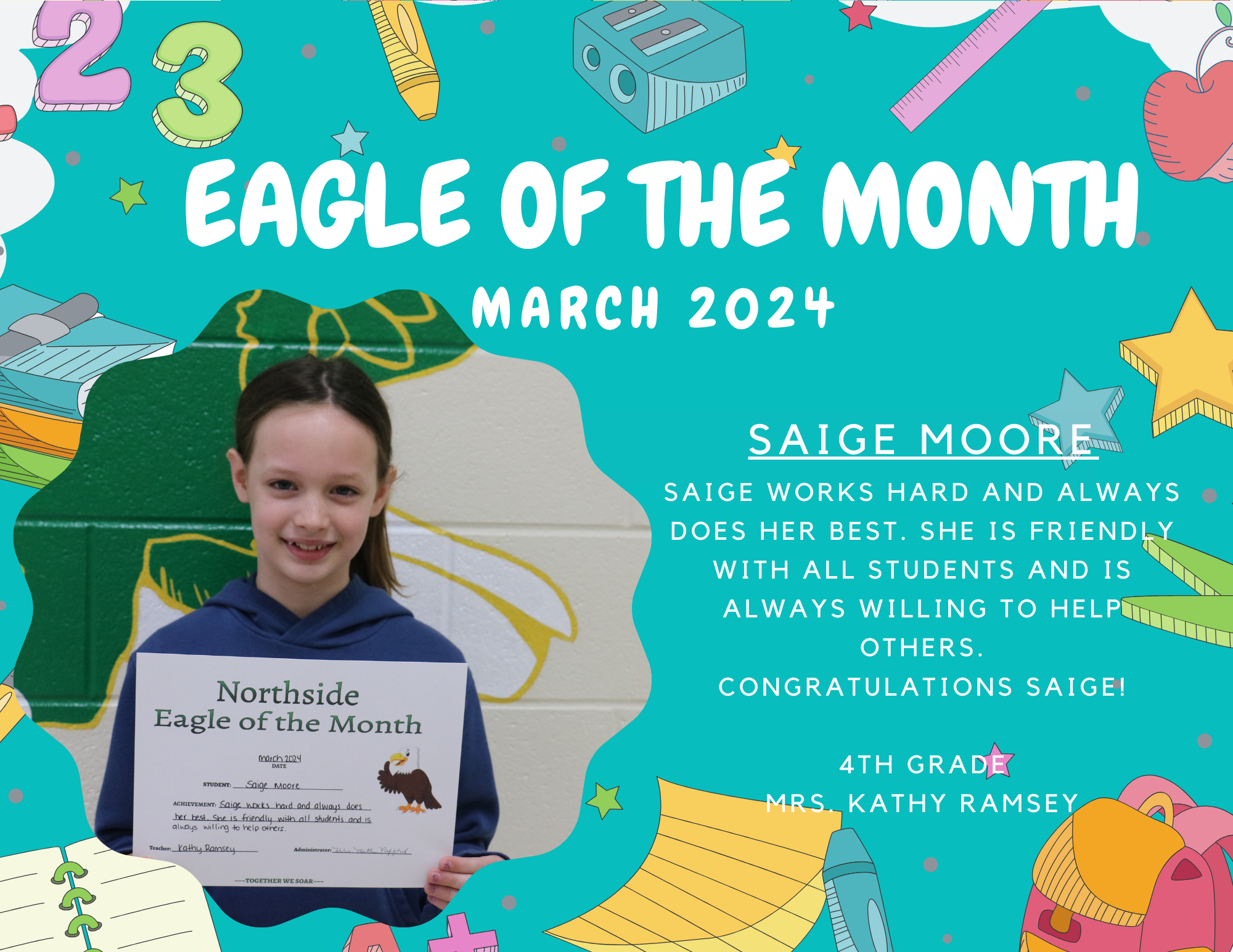 Eagle of the Month Saige Moore
