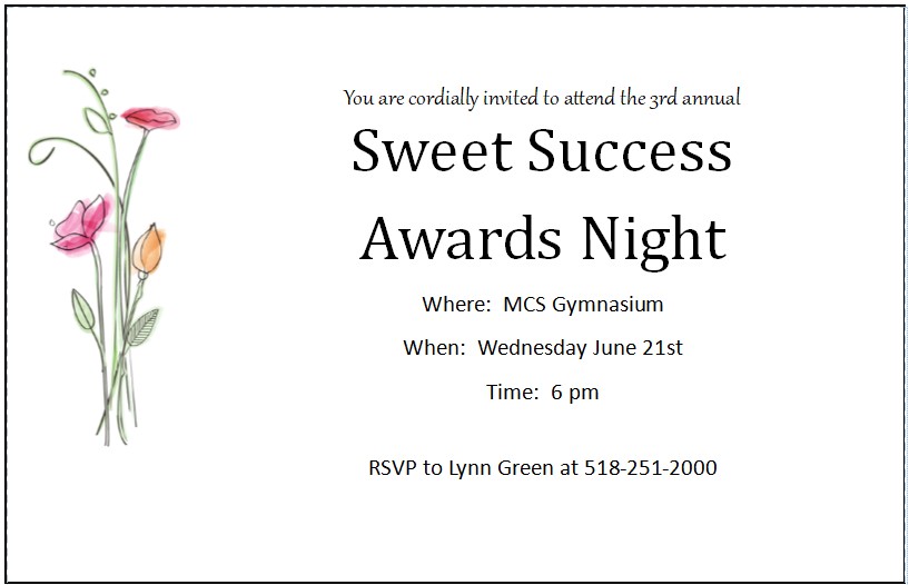 Sweet Success Awards Ceremony June 21, 2023 6:00 PM Image