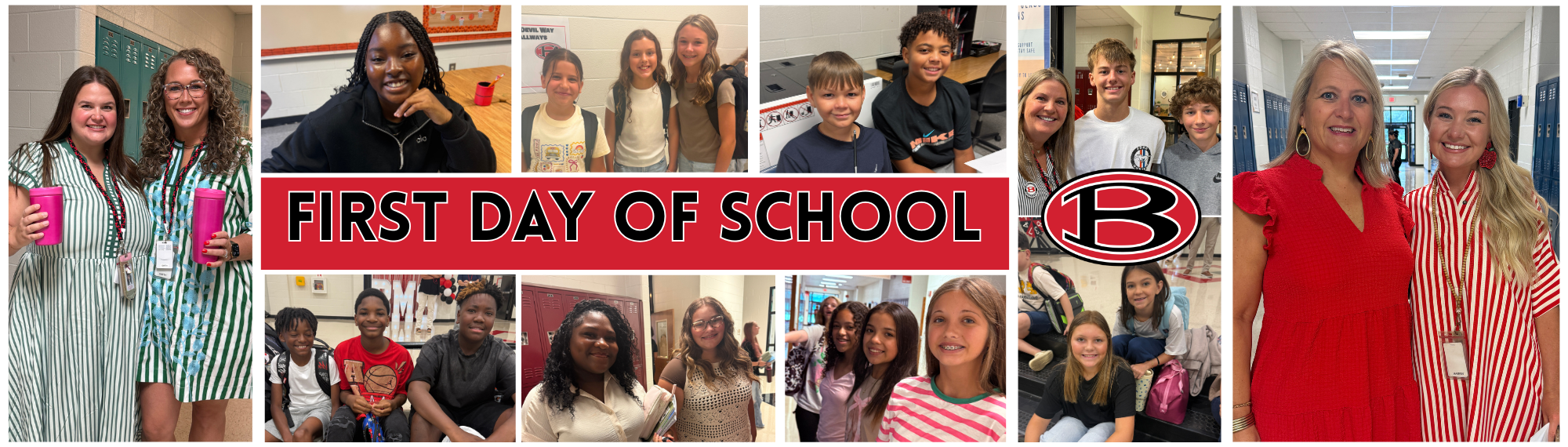 Photos of students on the first day of school