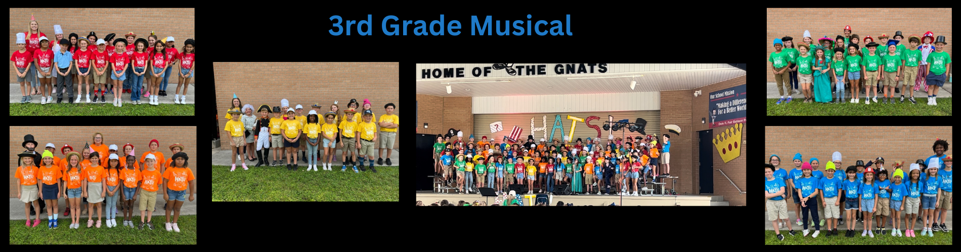 3rd Grade Students in their Musical Hats